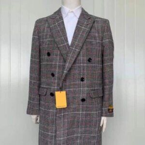 Mens Overcoat - Topcoat For Men - Winter Fabric -Mens Cashmere Blend Multi Coat